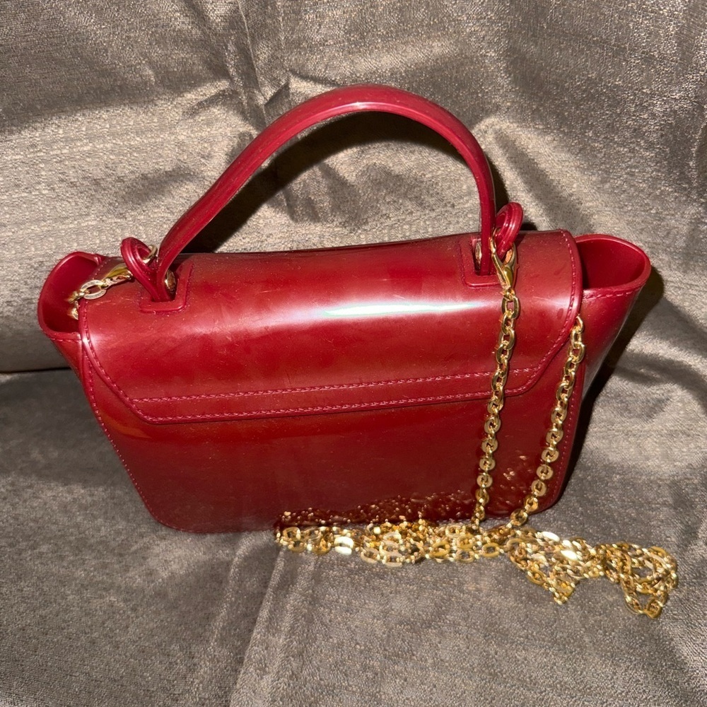 2/$25 NWOT Deluxity Red Patent Faux Leather Handbag - Picture 4 of 6